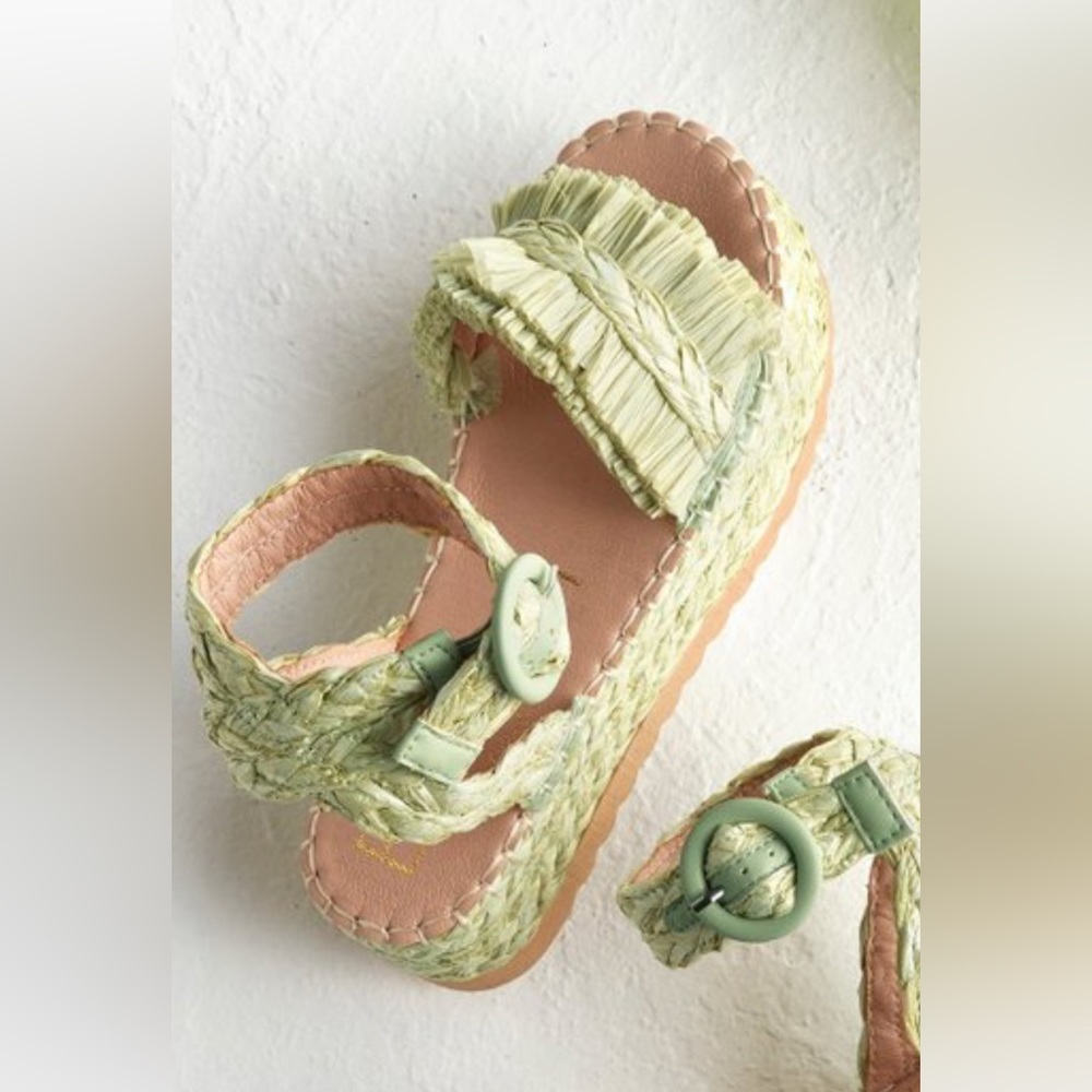 Soft Surroundings Green Woven Sandals